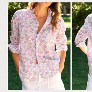 FRANK & EILEEN Eileen Top - Blue Pink Floral Size XS